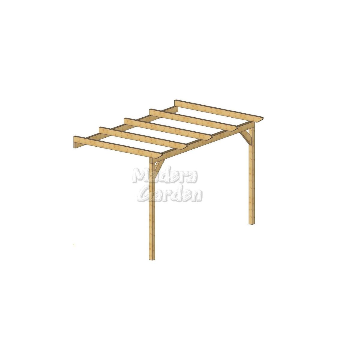 Pérgolas de madera adosadas planas