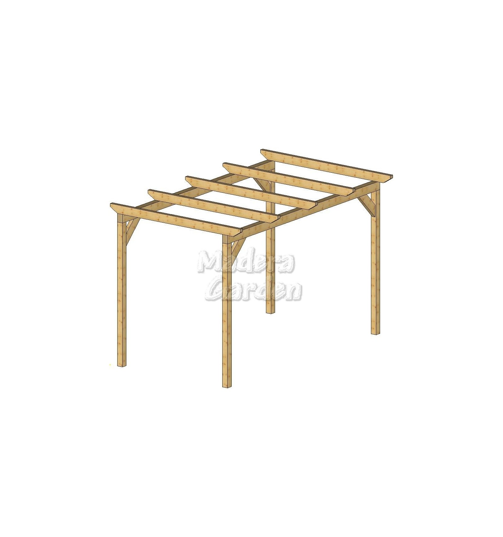 Pérgolas de madera autoportantes planas