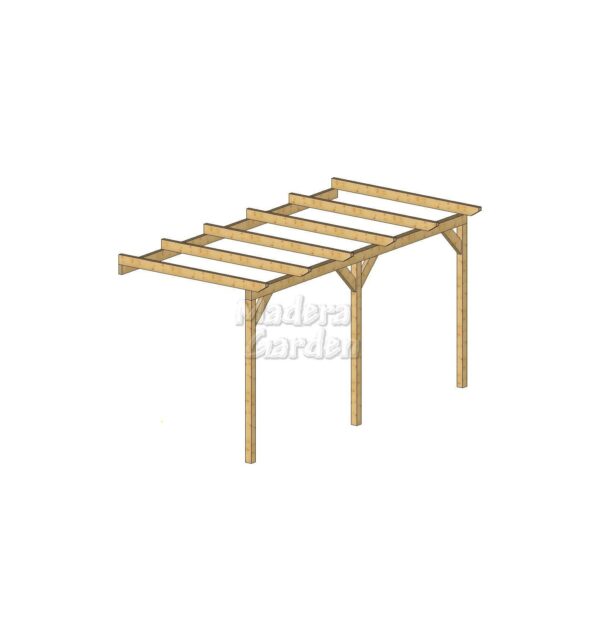 Pérgolas de madera adosadas planas