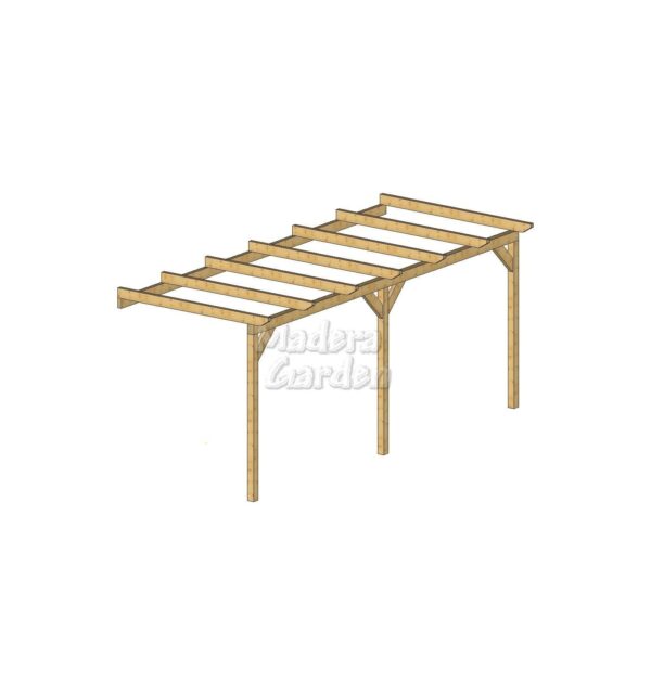 Pérgolas de madera adosadas planas