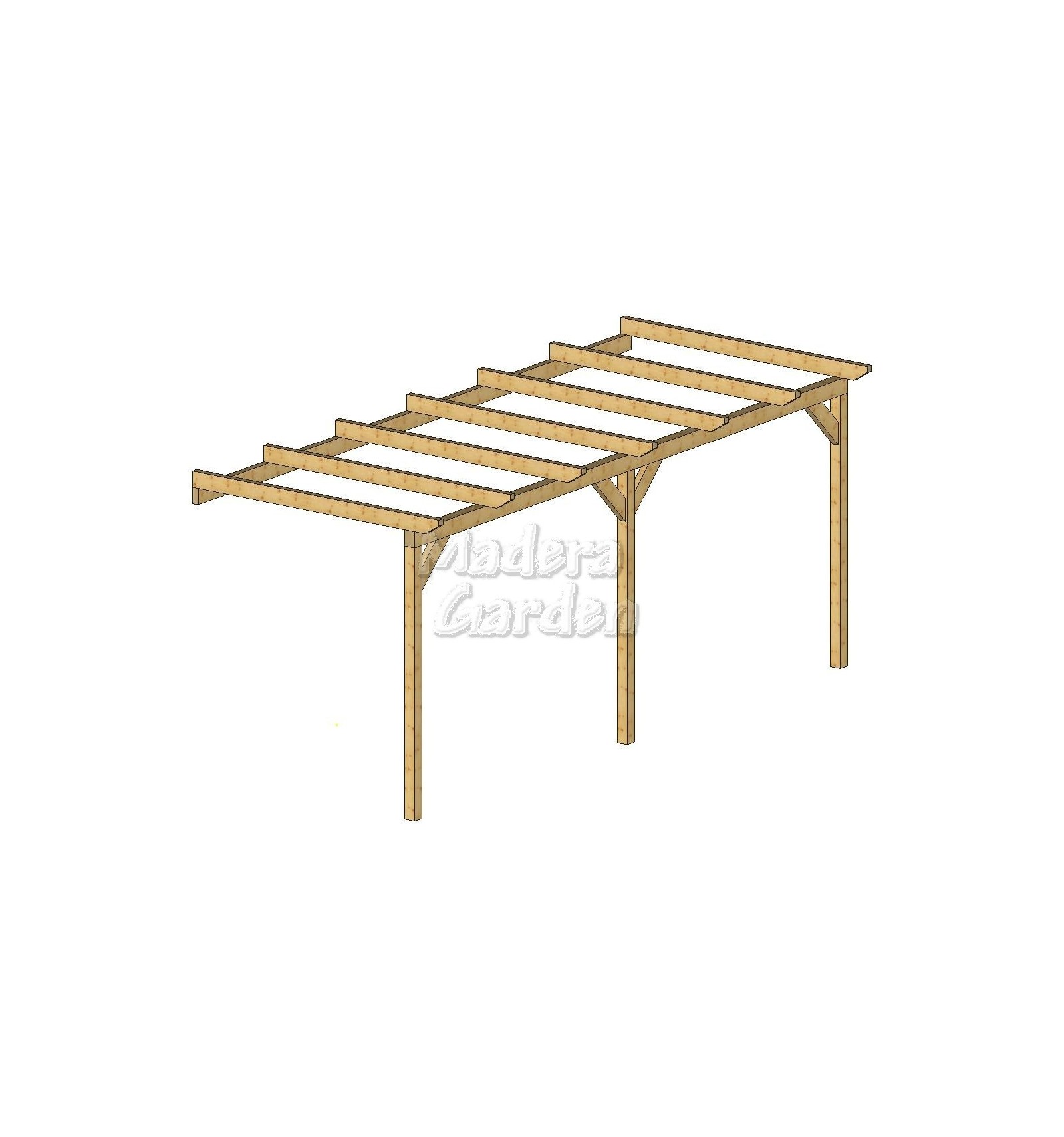 Pérgolas de madera adosadas planas