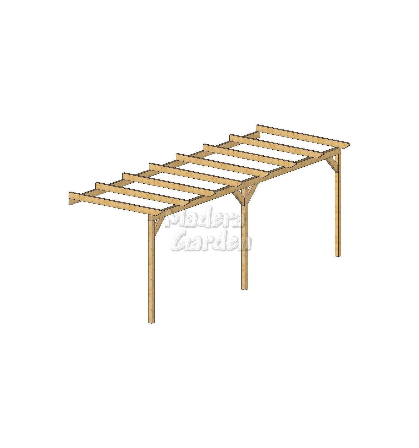 Pérgolas de madera adosadas planas