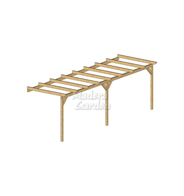 Pérgolas de madera adosadas planas