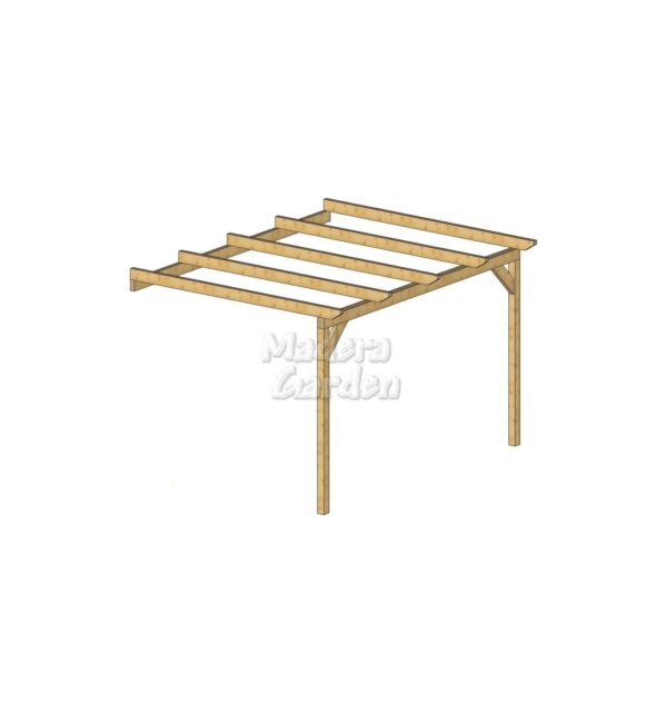 Pérgolas de madera adosadas planas