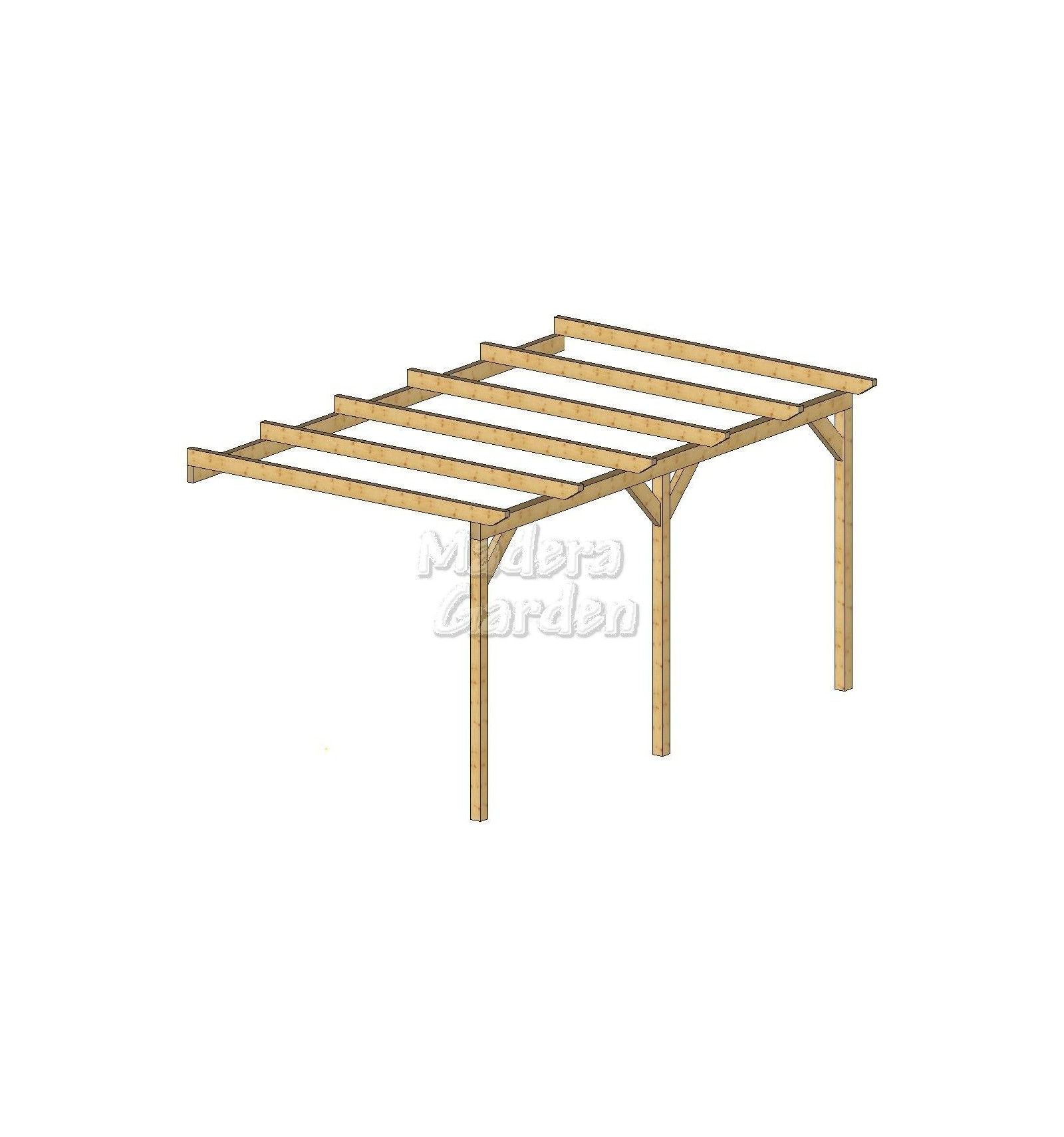 Pérgolas de madera adosadas planas