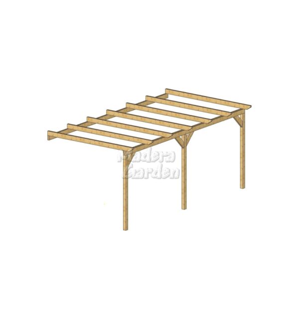 Pérgolas de madera adosadas planas