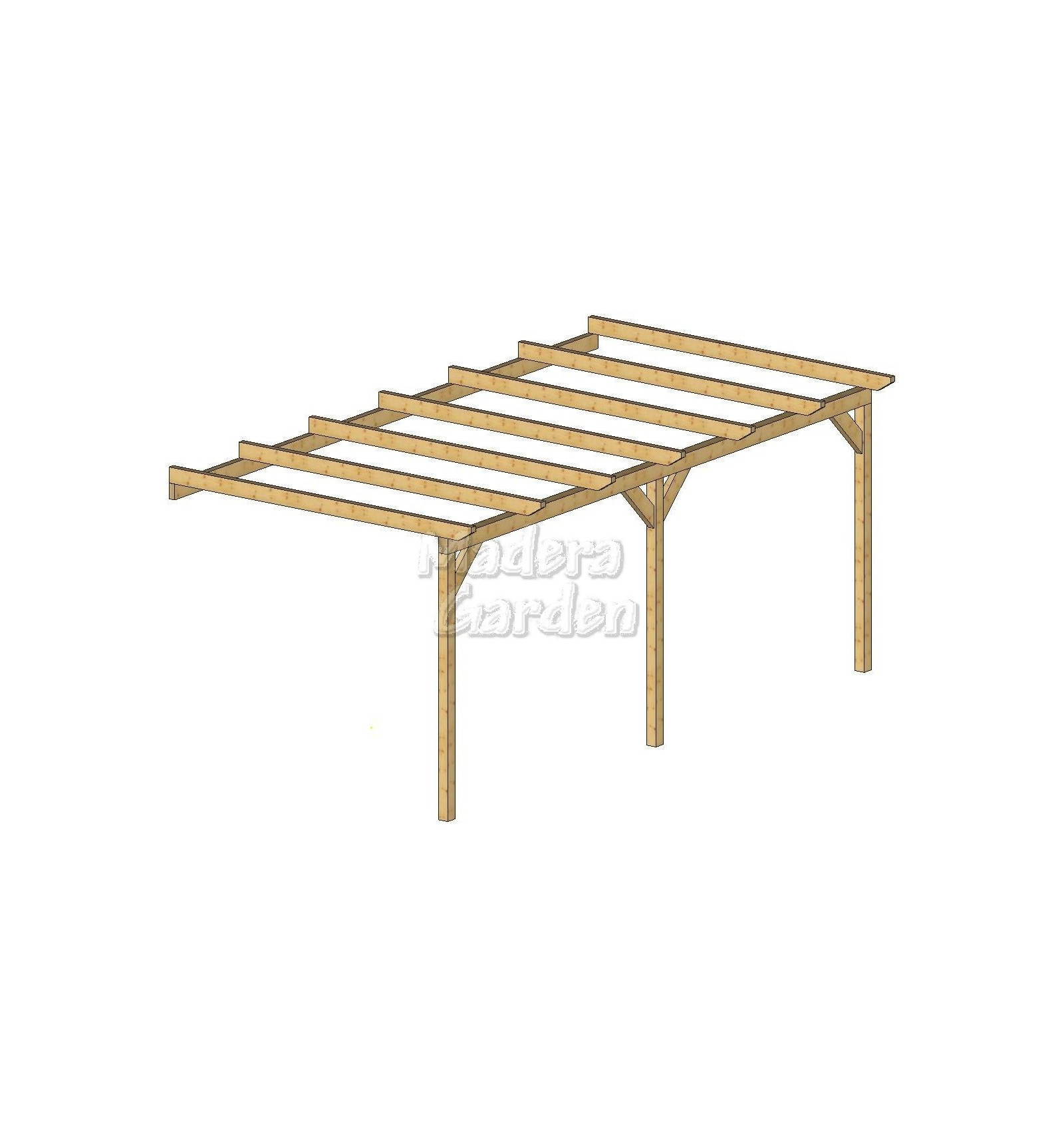 Pérgolas de madera adosadas planas