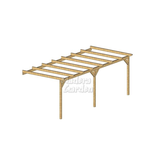 Pérgolas de madera adosadas planas