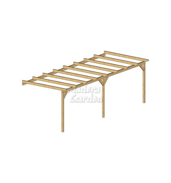 Pérgolas de madera adosadas planas