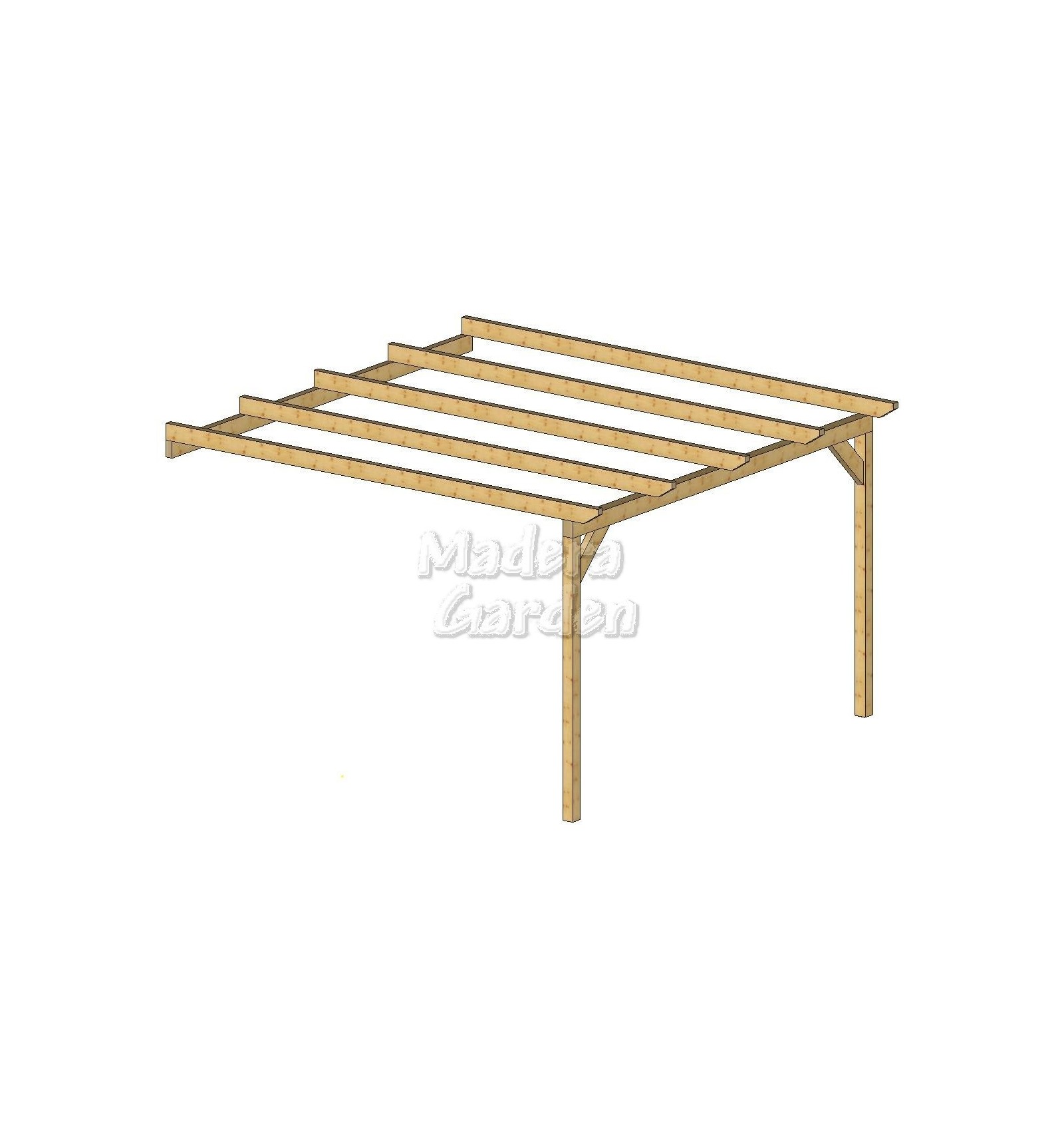 Pérgolas de madera adosadas planas