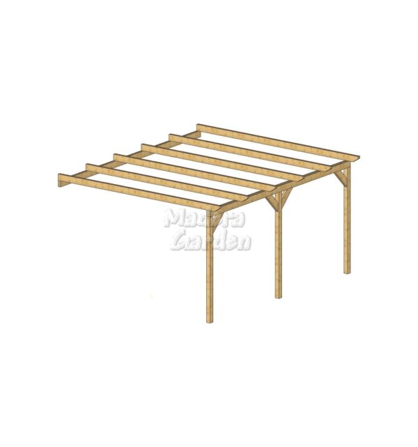 Pérgolas de madera adosadas planas