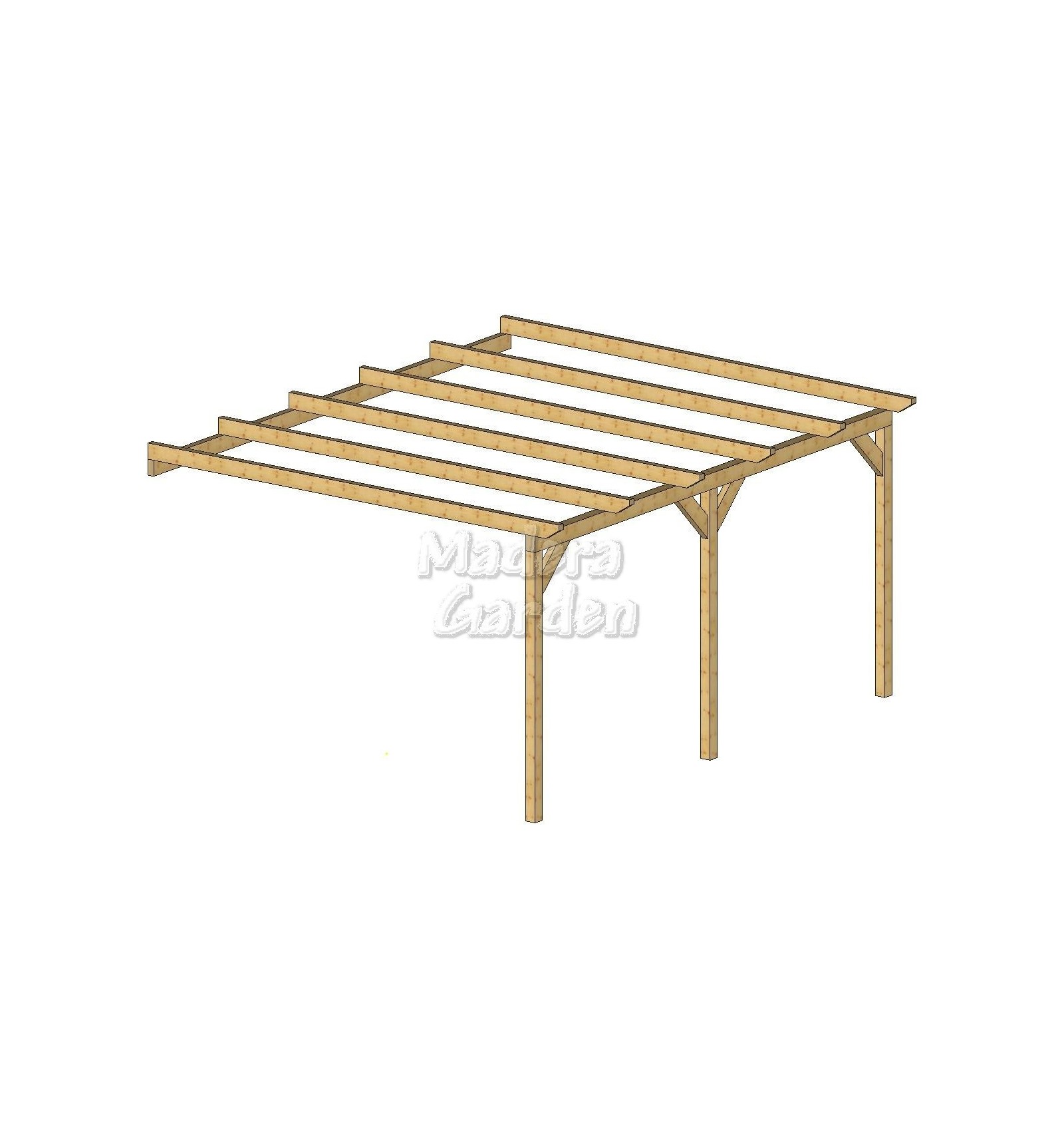 Pérgolas de madera adosadas planas