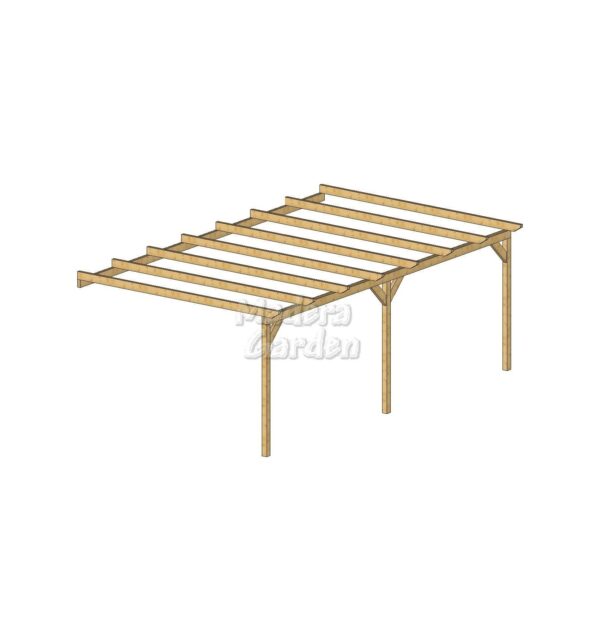 Pérgolas de madera adosadas planas