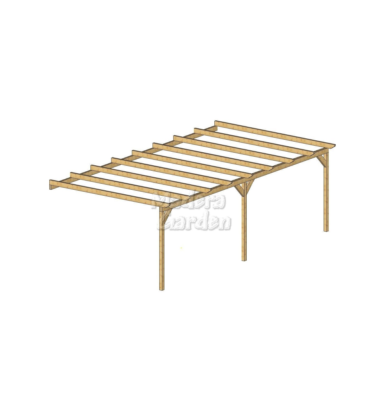 Pérgolas de madera adosadas planas