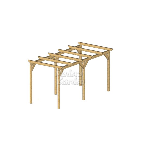 Pérgolas de madera autoportantes planas