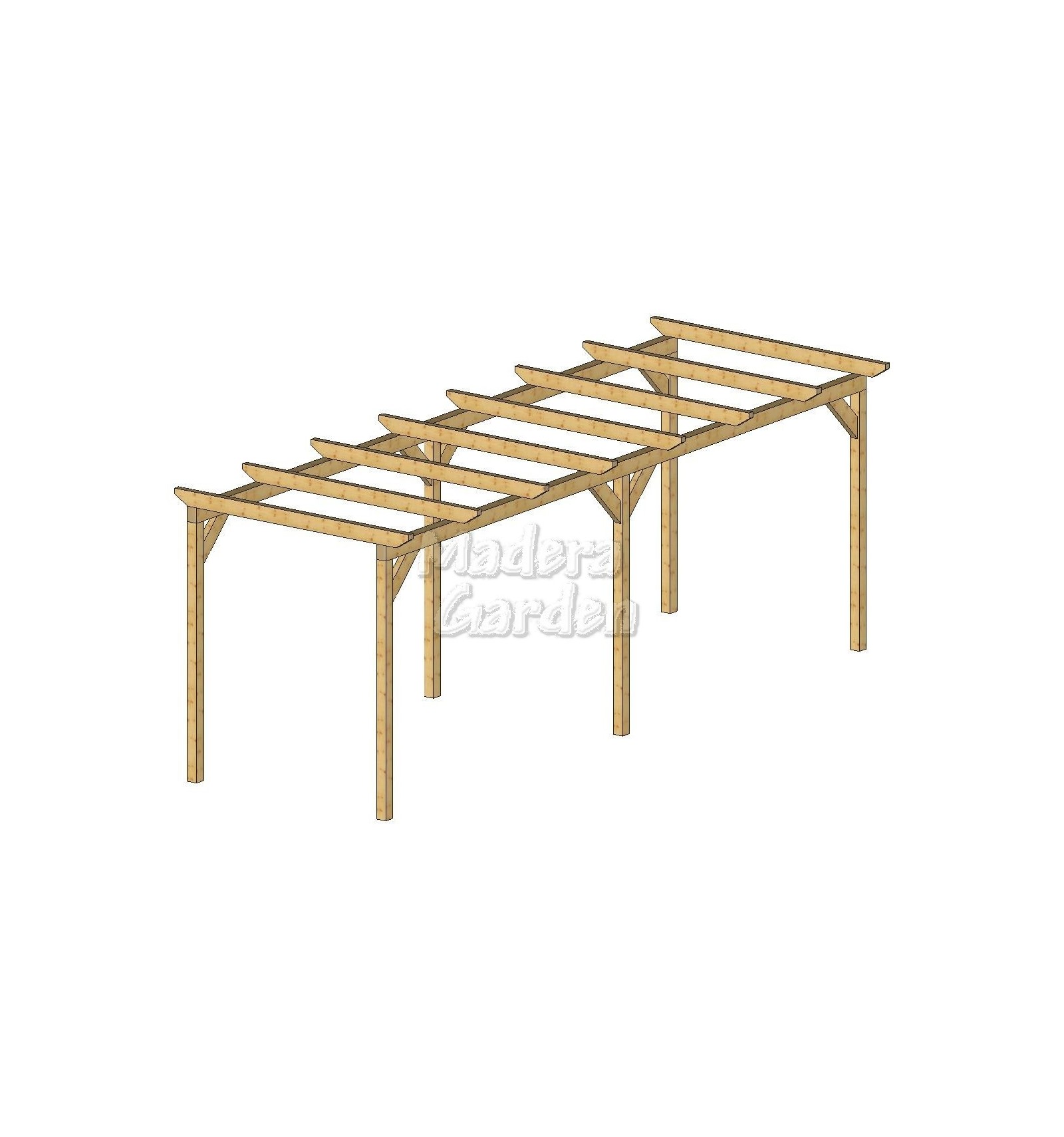 Pérgolas de madera autoportantes planas