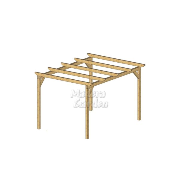 Pérgolas de madera autoportantes planas