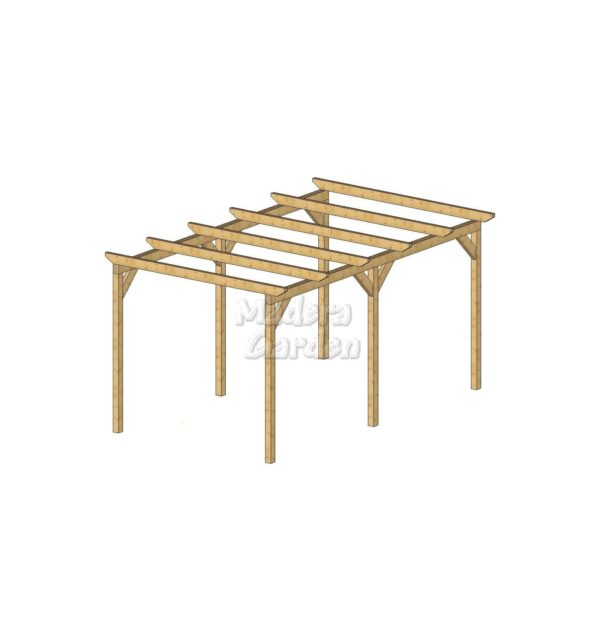 Pérgolas de madera autoportantes planas