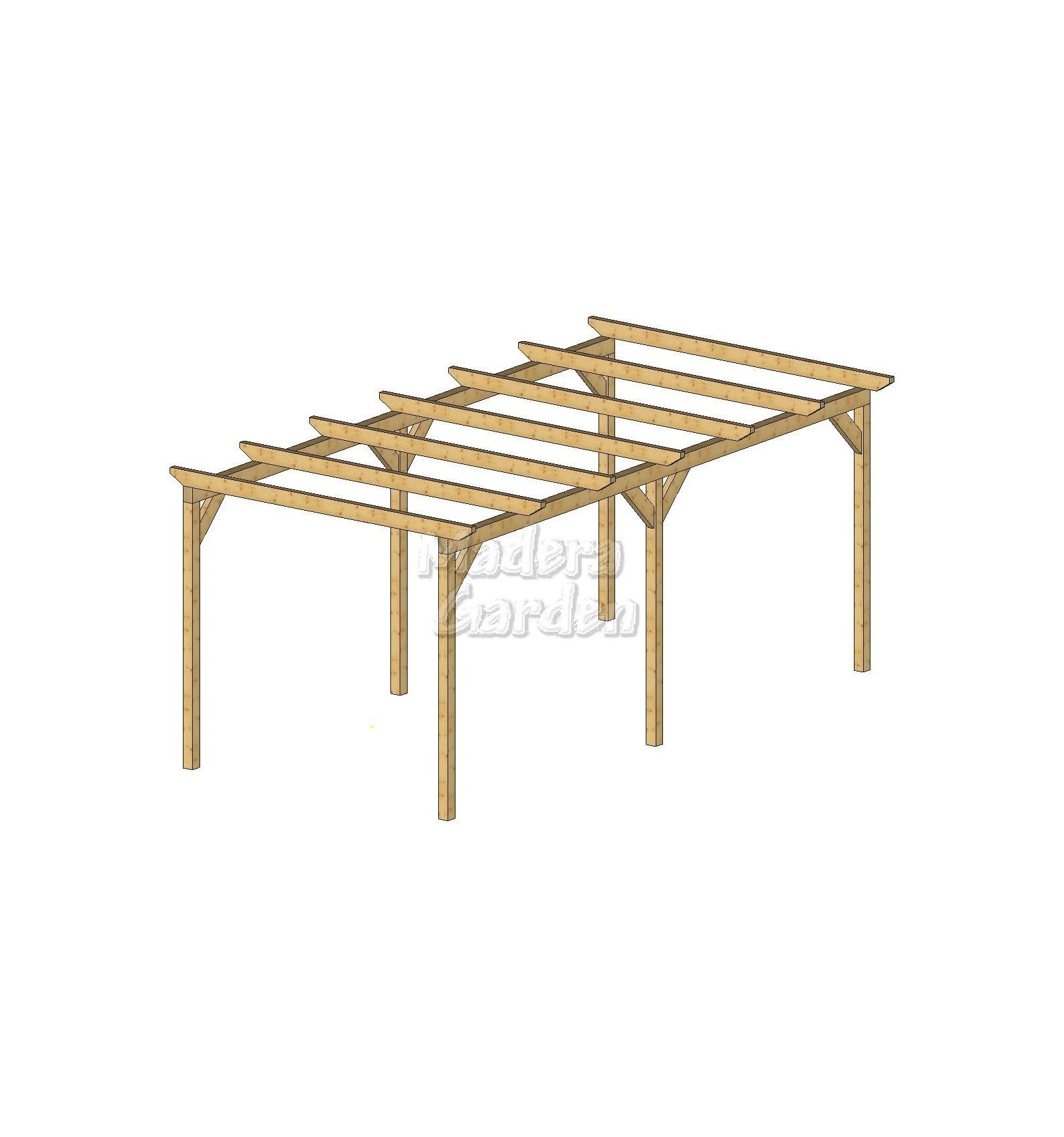 Pérgolas de madera autoportantes planas