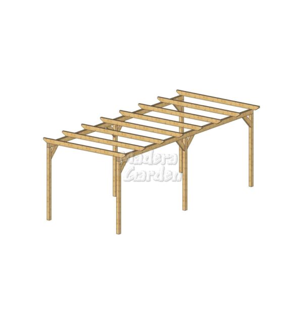 Pérgolas de madera autoportantes planas