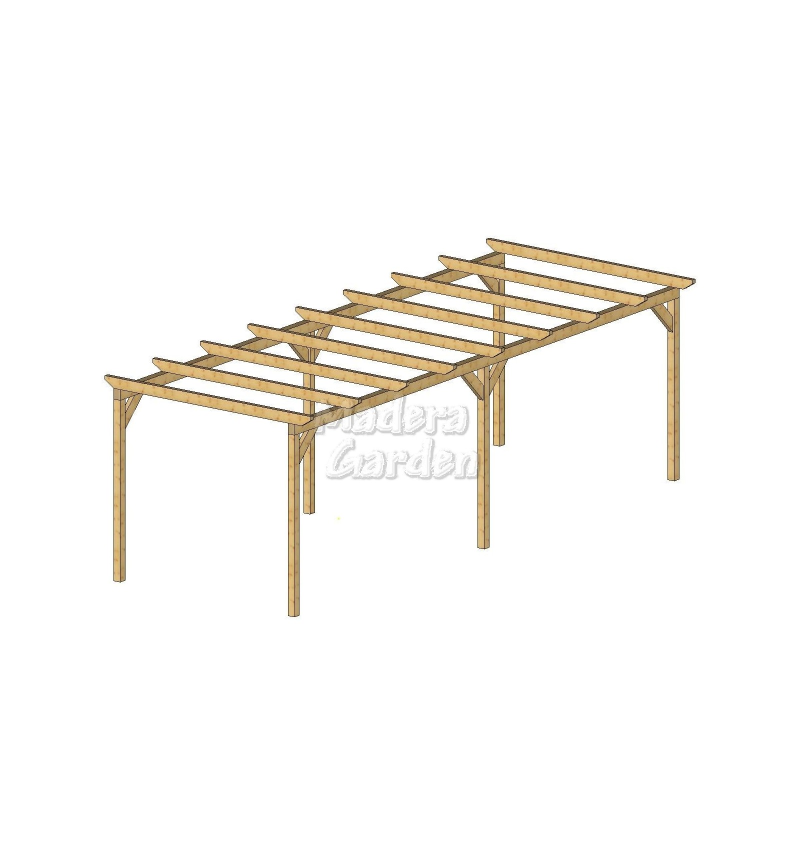 Pérgolas de madera autoportantes planas