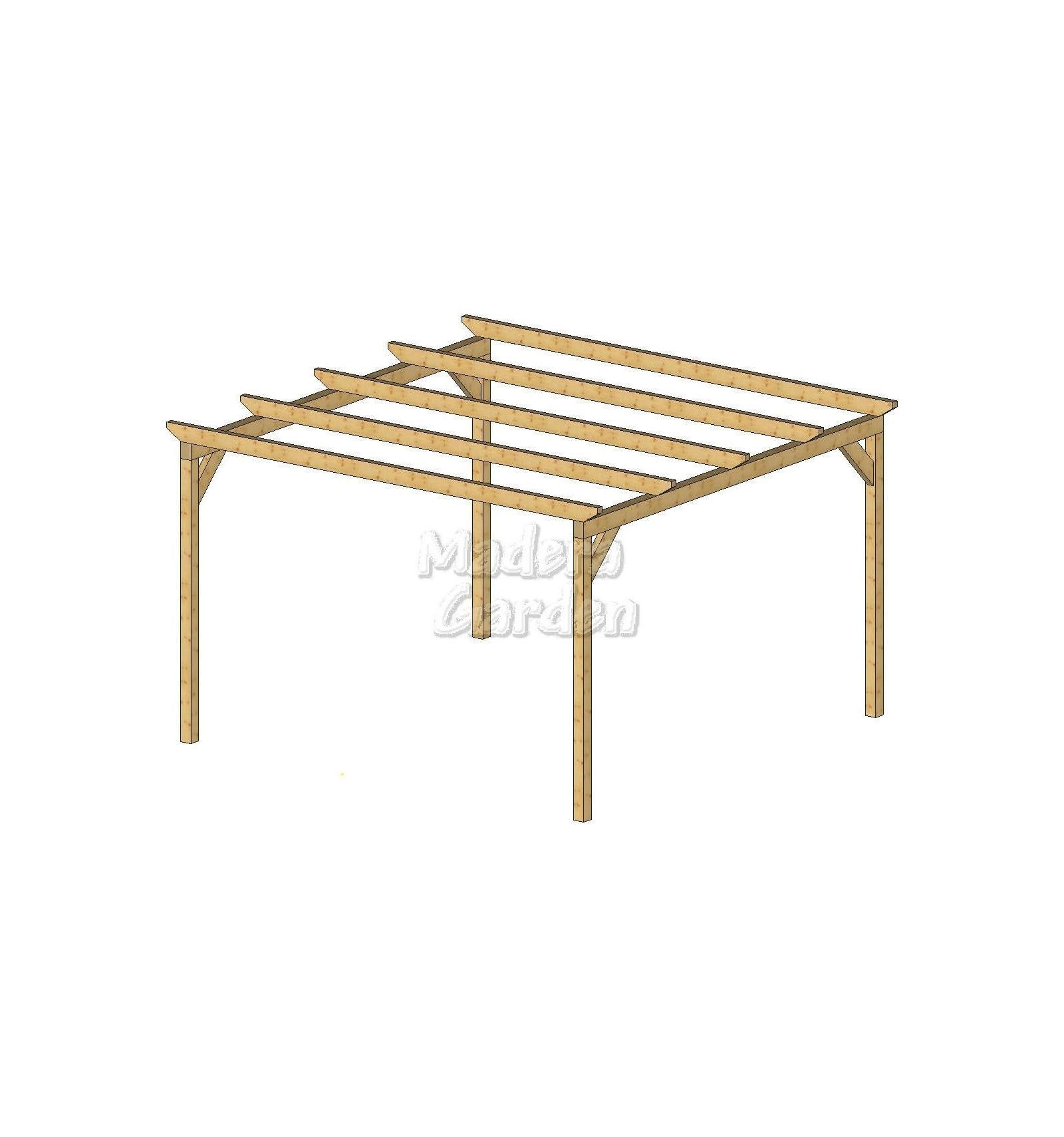 Pérgolas de madera autoportantes planas