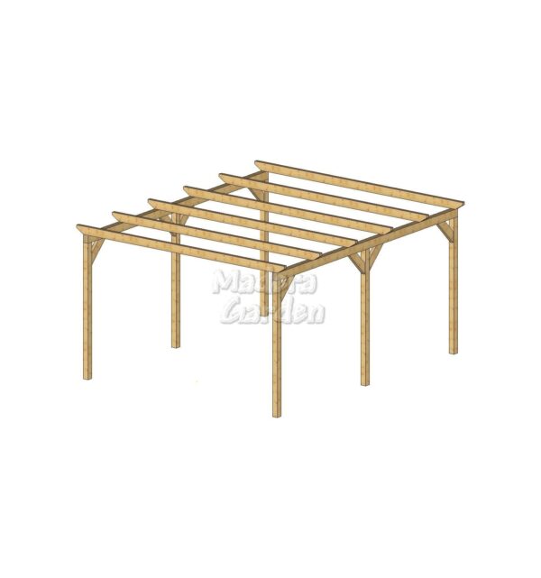 Pérgolas de madera autoportantes planas