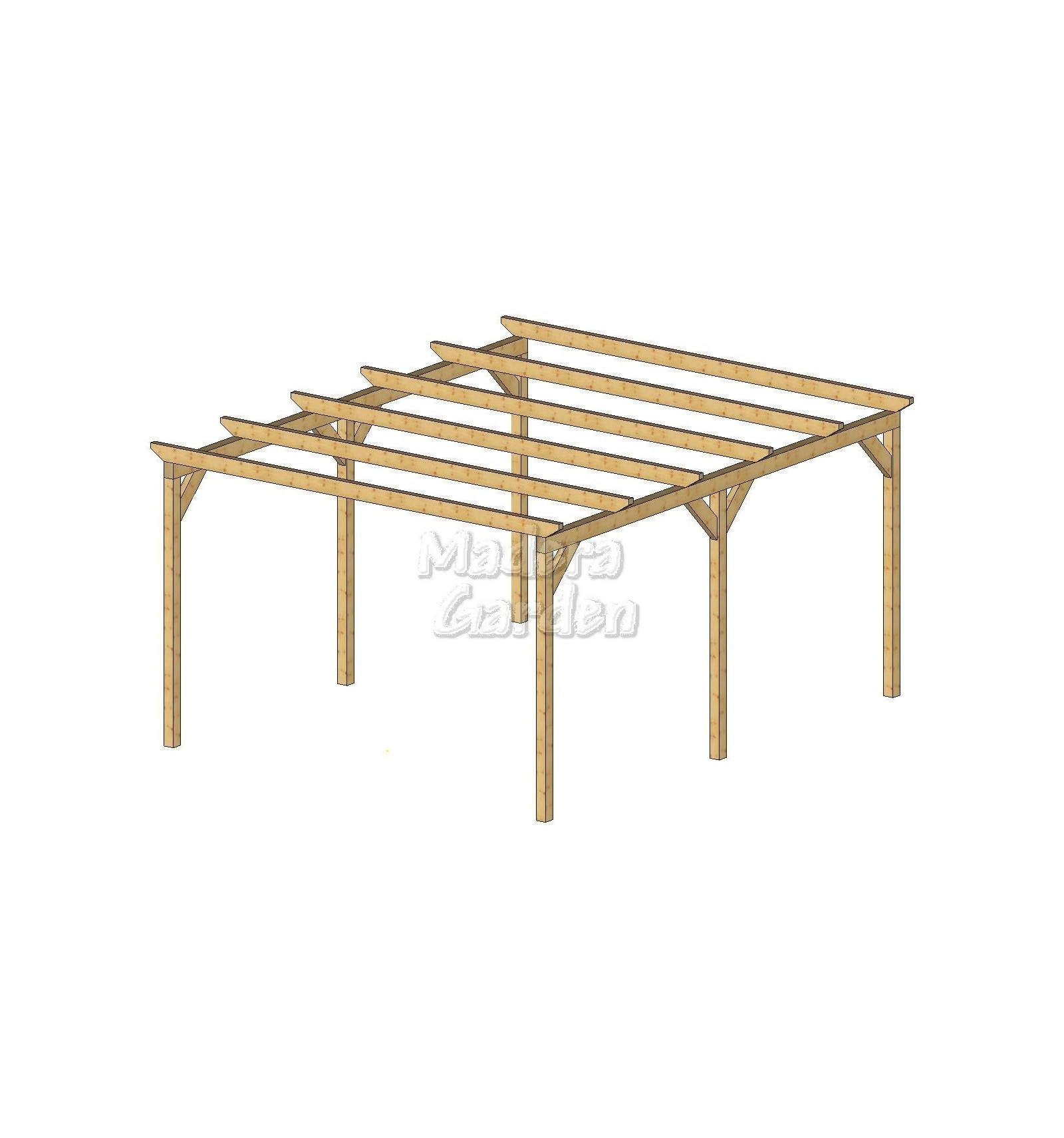 Pérgolas de madera autoportantes planas