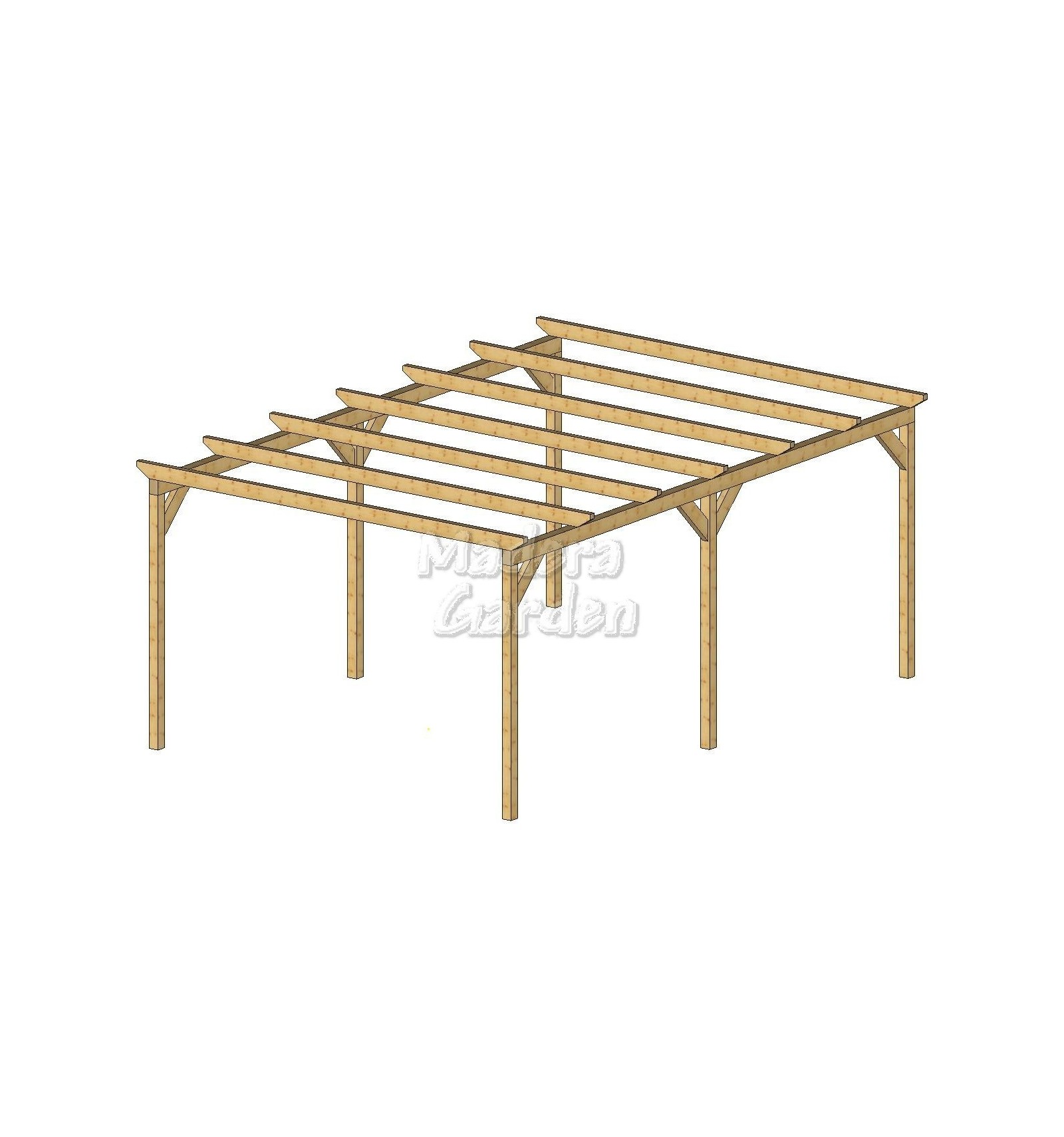 Pérgolas de madera autoportantes planas