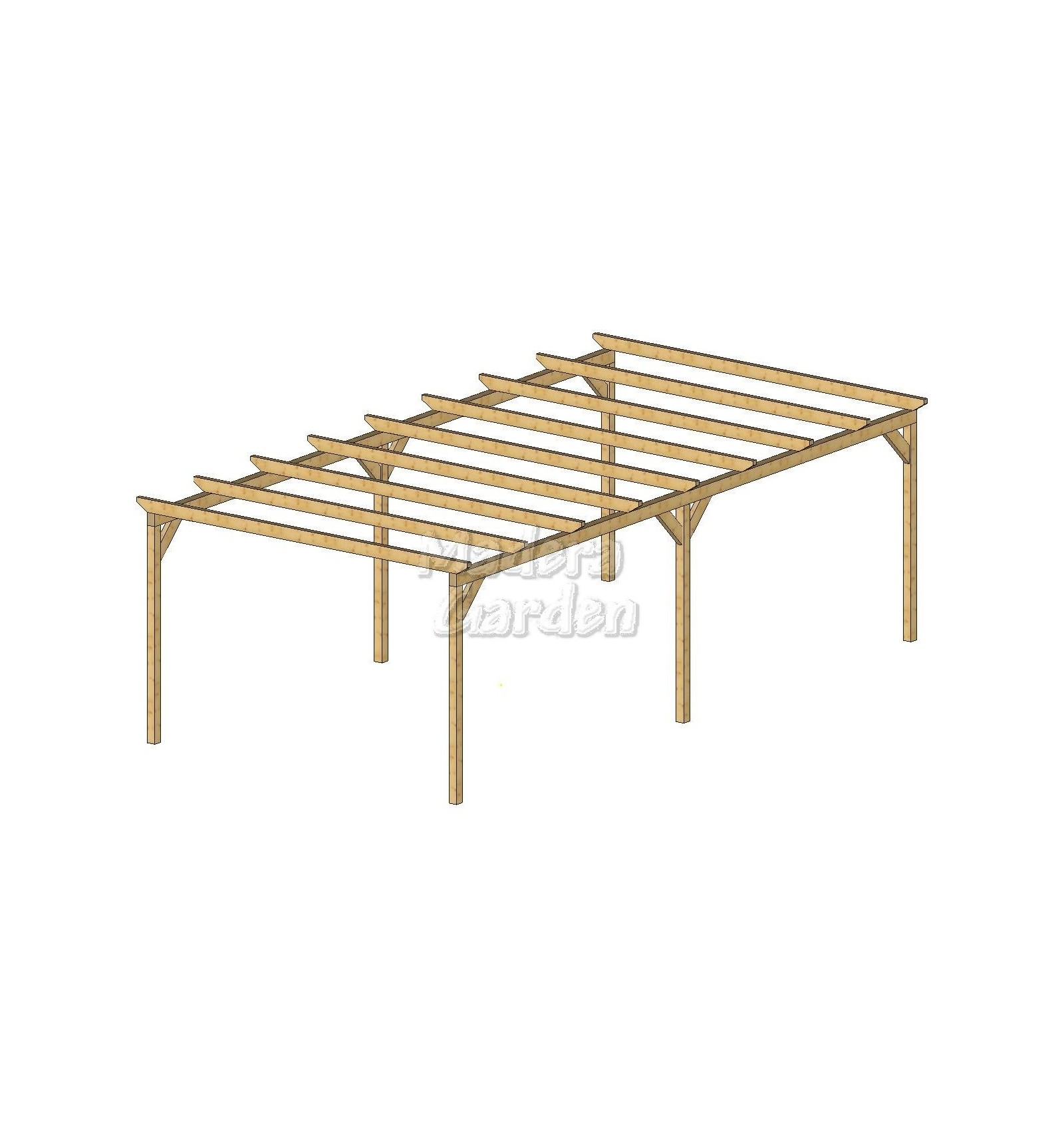 Pérgolas de madera autoportantes planas
