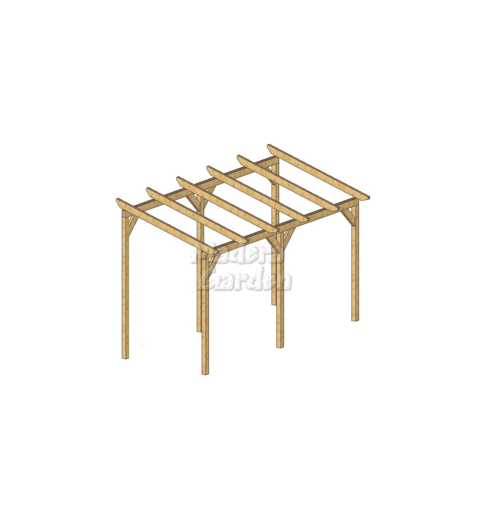 Pérgolas de madera autoportantes con inclinación