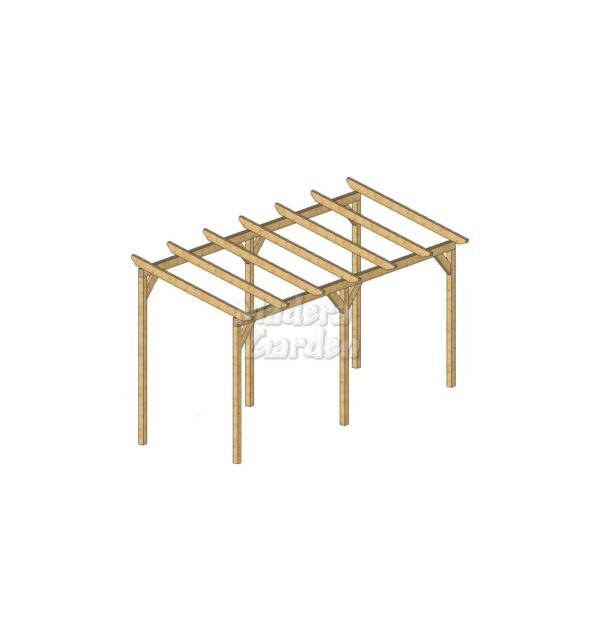 Pérgolas de madera autoportantes con inclinación