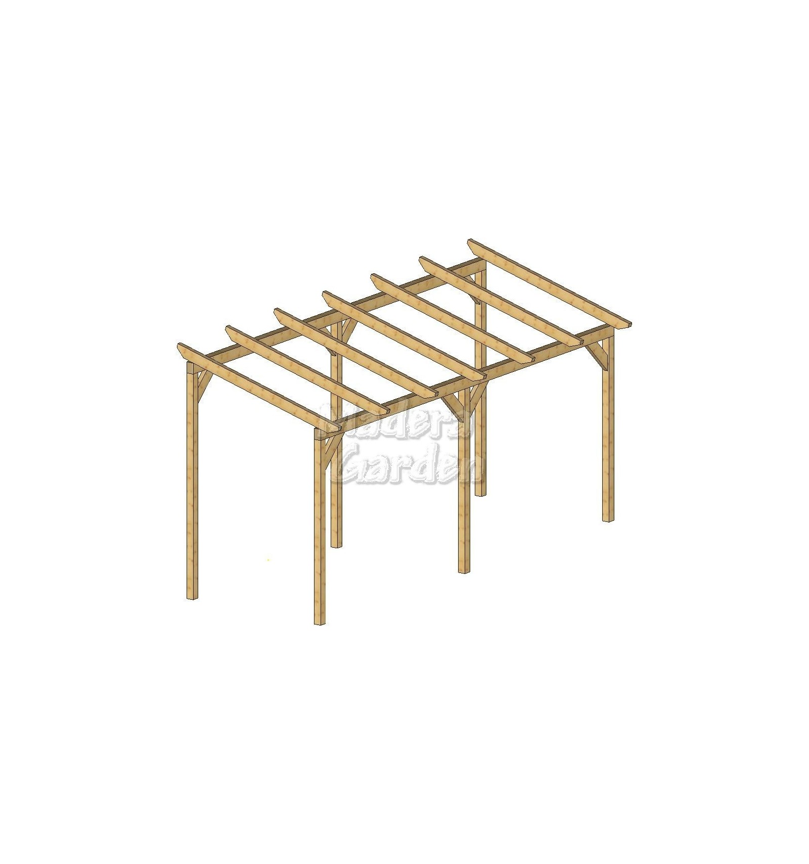 Pérgolas de madera autoportantes con inclinación