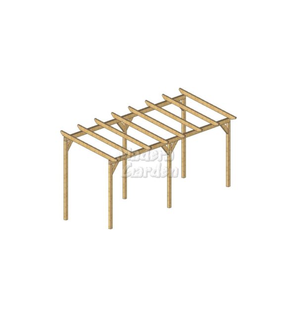 Pérgolas de madera autoportantes con inclinación