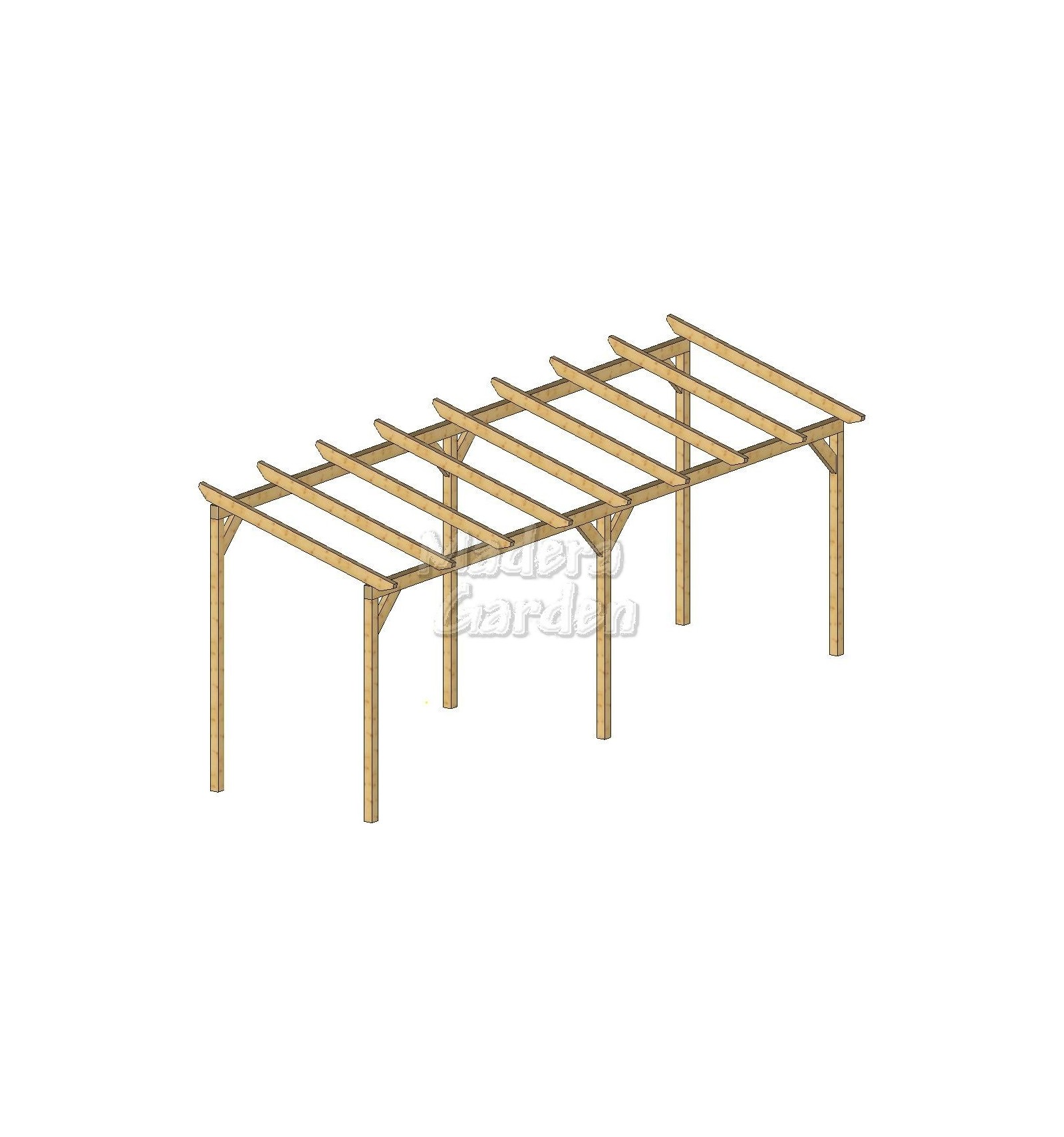 Pérgolas de madera autoportantes con inclinación