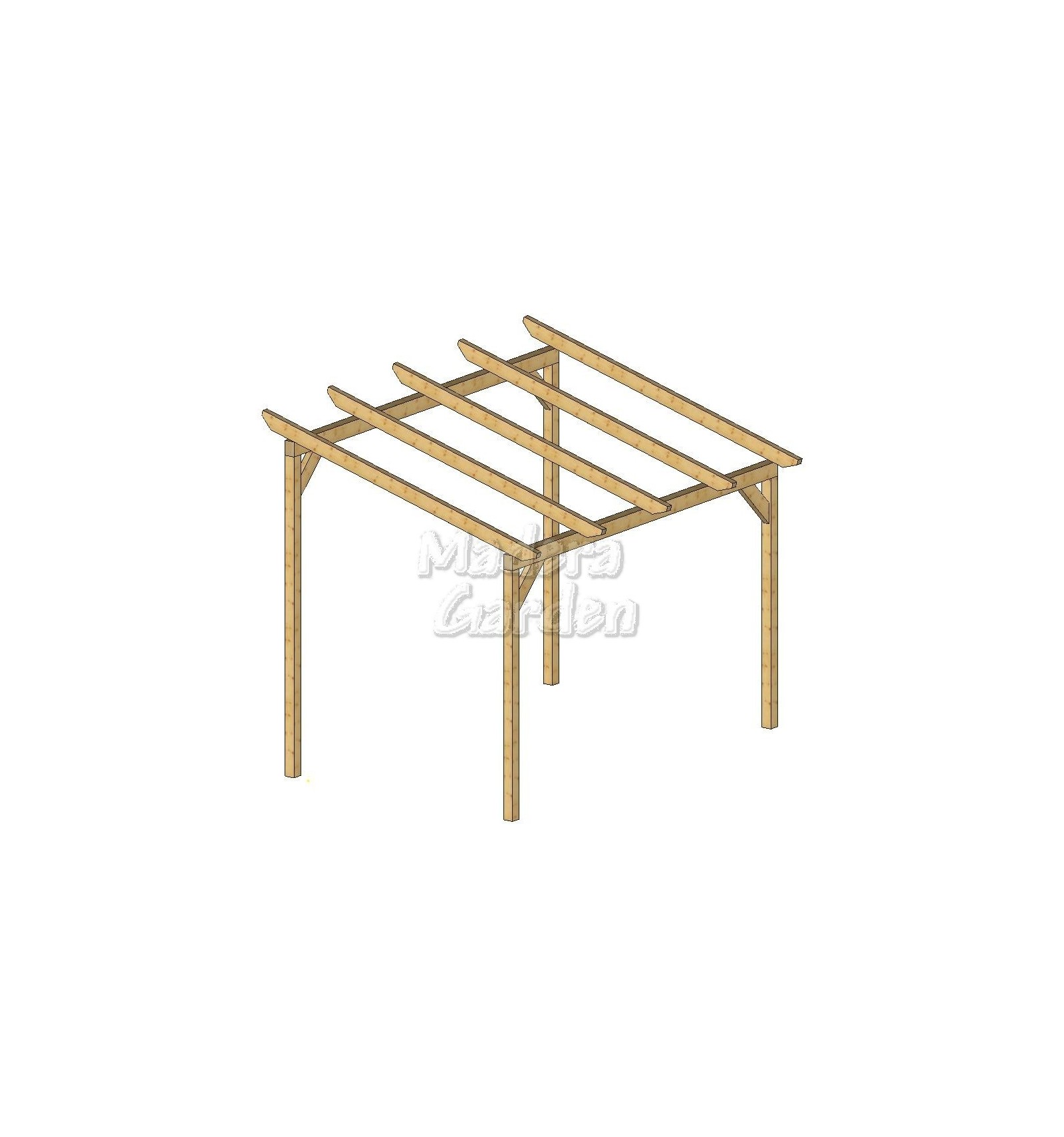 Pérgolas de madera autoportantes con inclinación