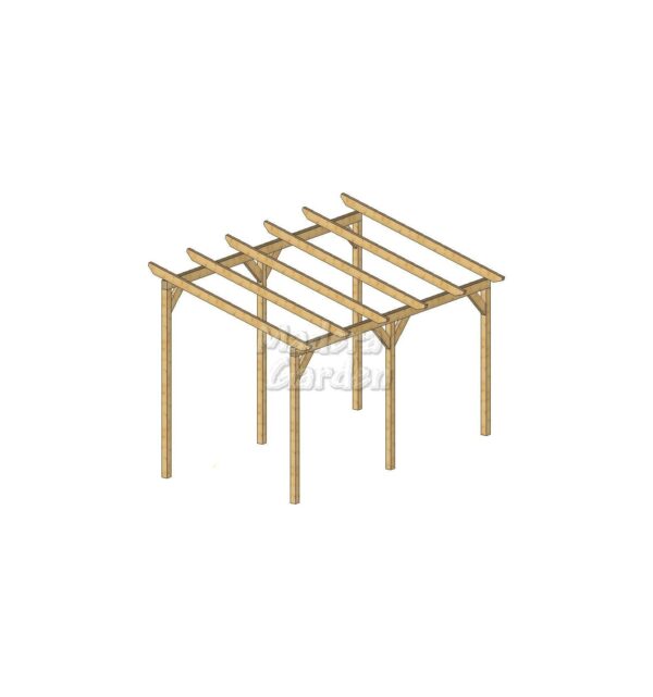Pérgolas de madera autoportantes con inclinación