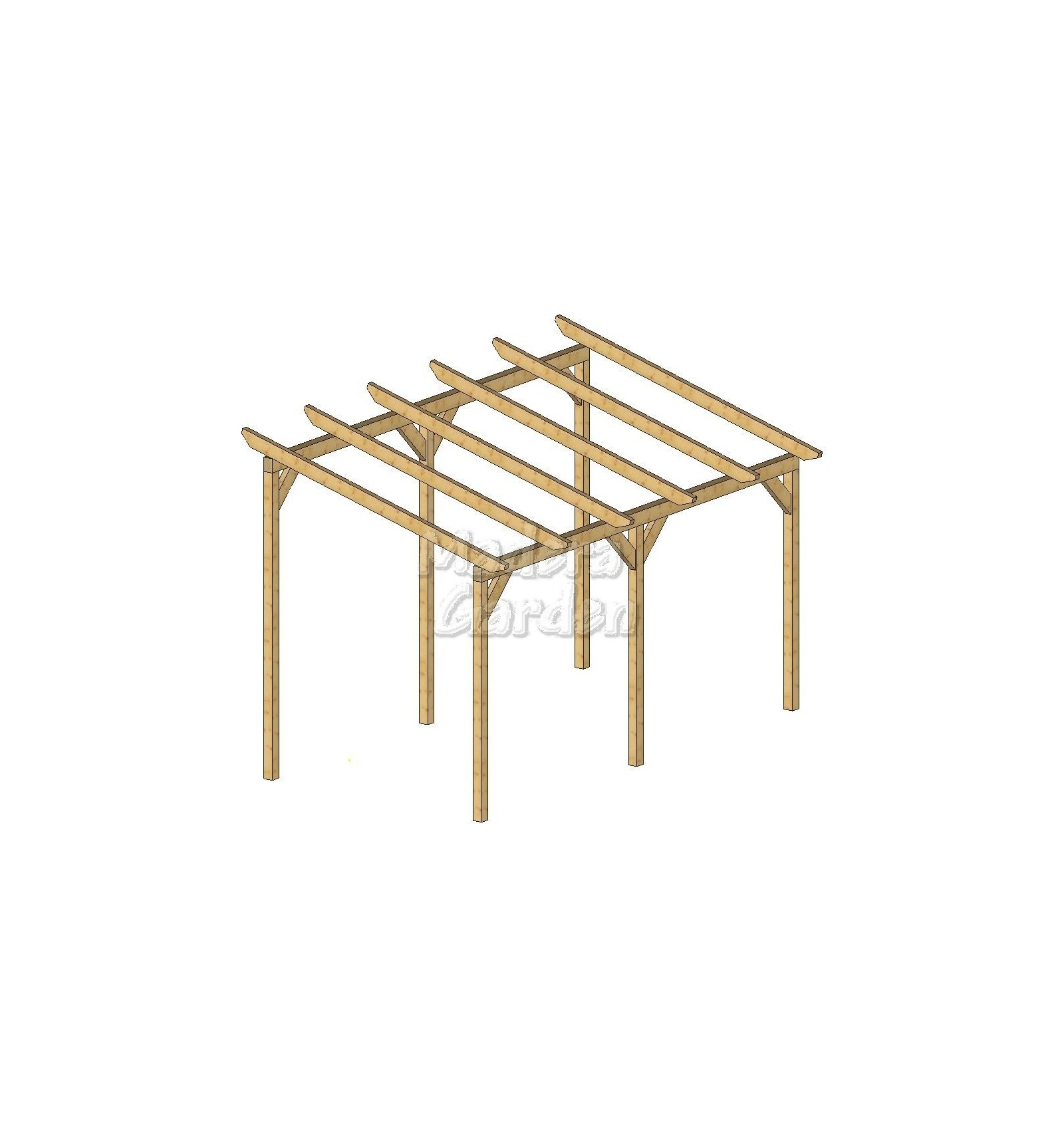 Pérgolas de madera autoportantes con inclinación