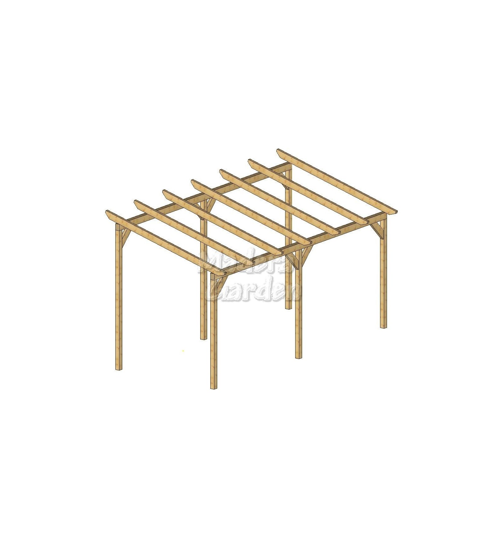Pérgolas de madera autoportantes con inclinación