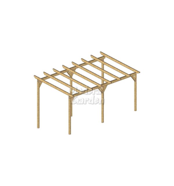 Pérgolas de madera autoportantes con inclinación