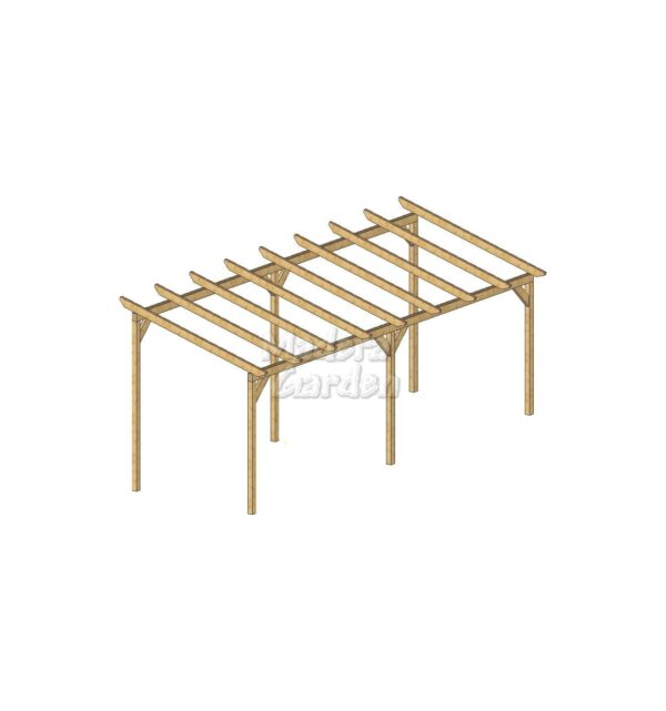 Pérgolas de madera autoportantes con inclinación