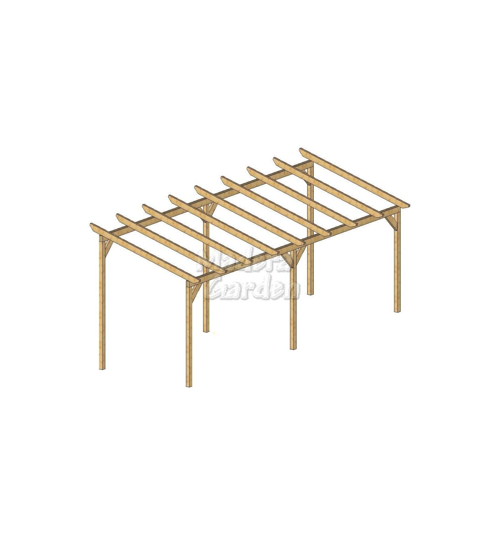 Pérgolas de madera autoportantes con inclinación