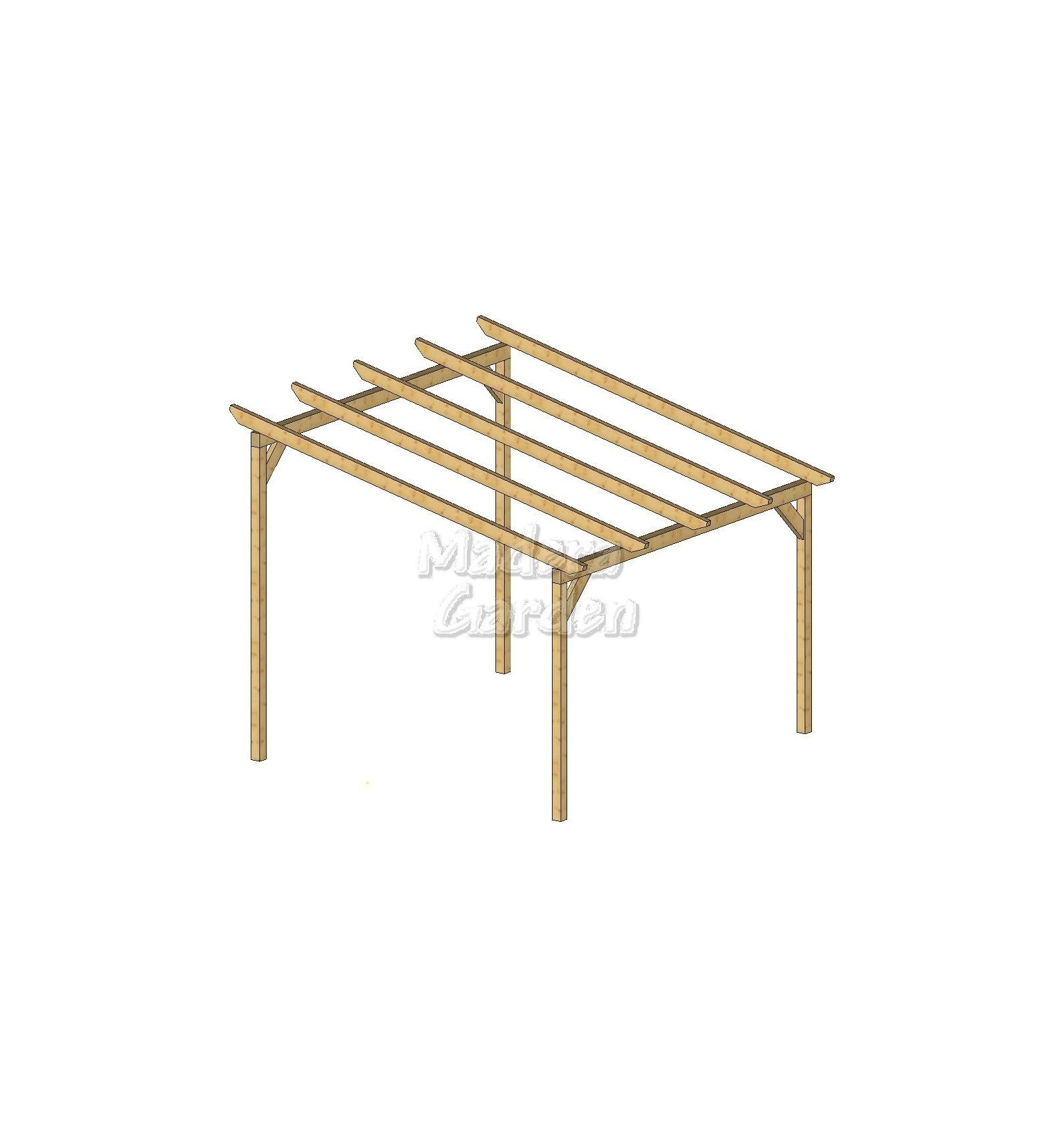 Pérgolas de madera autoportantes con inclinación