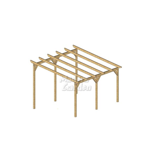 Pérgolas de madera autoportantes con inclinación