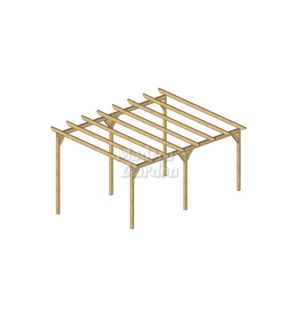 Pérgolas de madera autoportantes con inclinación