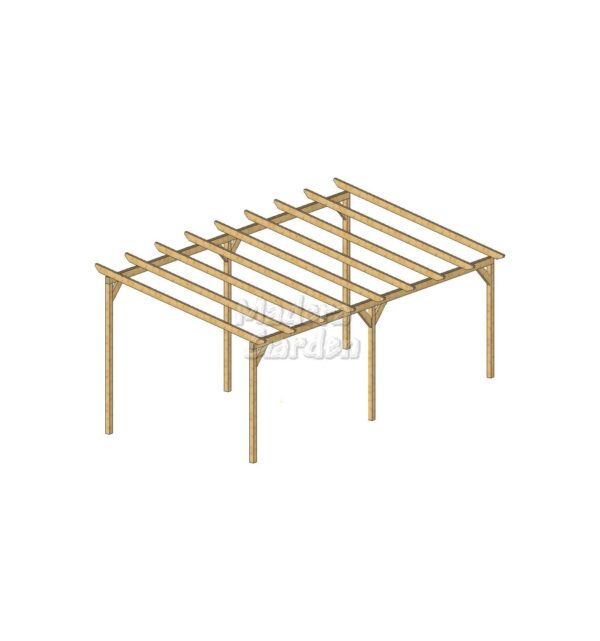 Pérgolas de madera autoportantes con inclinación