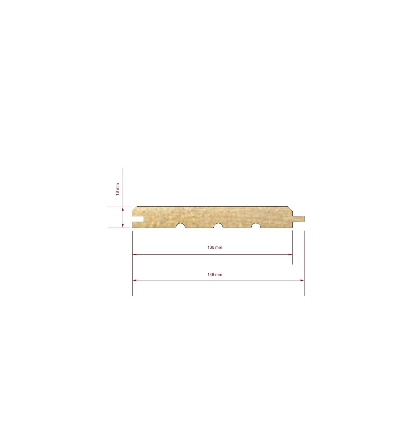 Tarima de madera machihembrada de 18 x 146 mm