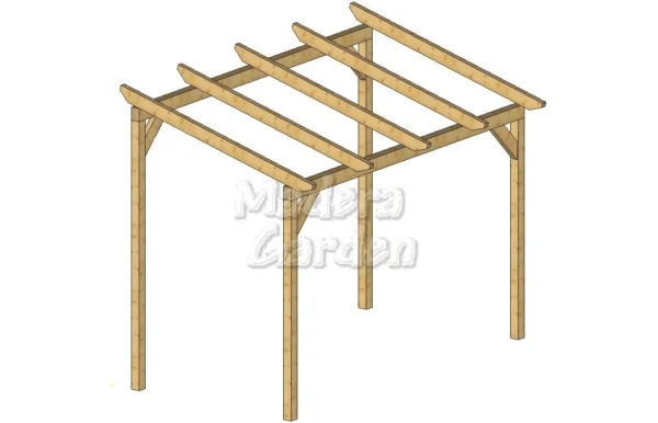 Pérgolas de madera autoportantes con inclinación