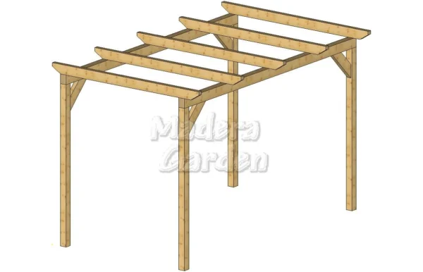 Pérgolas de madera autoportantes planas