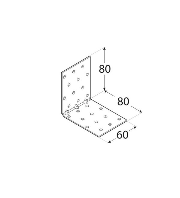 Escuadra de montaje de 40x40x200mm